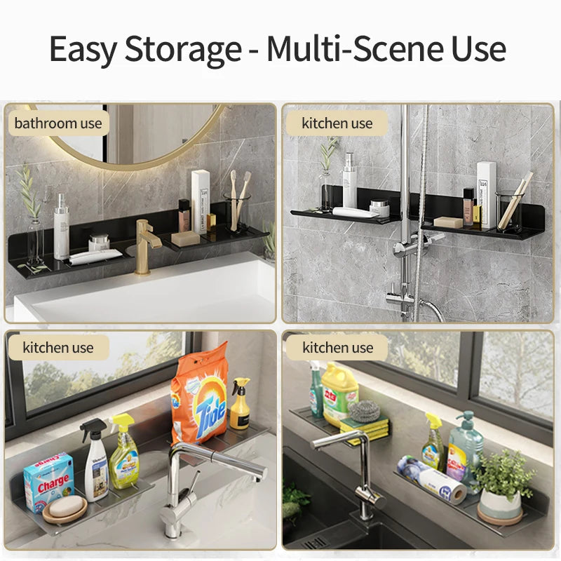 Faucet Storage Tray, Bathroom Storage Rack, Mirror Front Toilet, Washbasin, Washbasin, Bathroom Rack