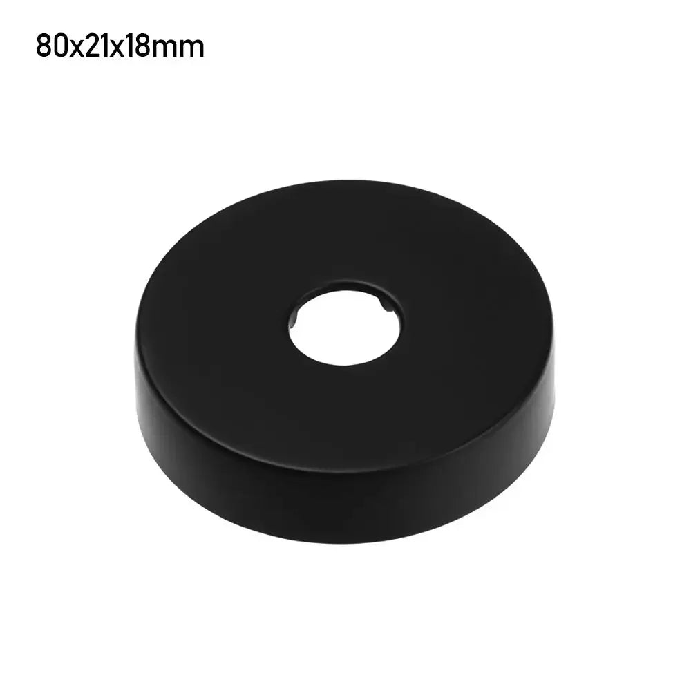 Black Shower Faucet Decorative Cover Chrome Finish Stainless Steel Wall Flange Water Pipe Wall Covers Bathroom Faucet Accessory