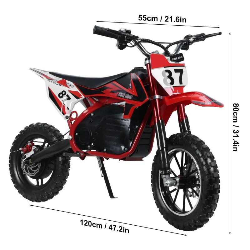 500W Dirtbike Children's Sports Mountain Racing Light and Small Children 36V Mini Electric Motocross Bike