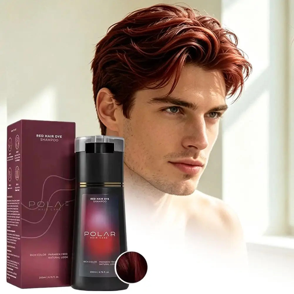 POLAR Semi Permanent Hair Dye Shampoo 200ml Gray Hair Coverage Black Brown Purple Natural Nourish Long Lasting for Women Men