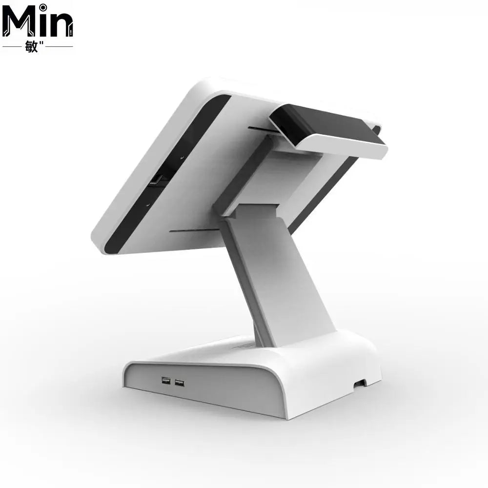 HSPOS 15 Inch All In One Touch Screen POS Cash Register I3 I5 Win 10 System POS Machine with VFD Customer Display