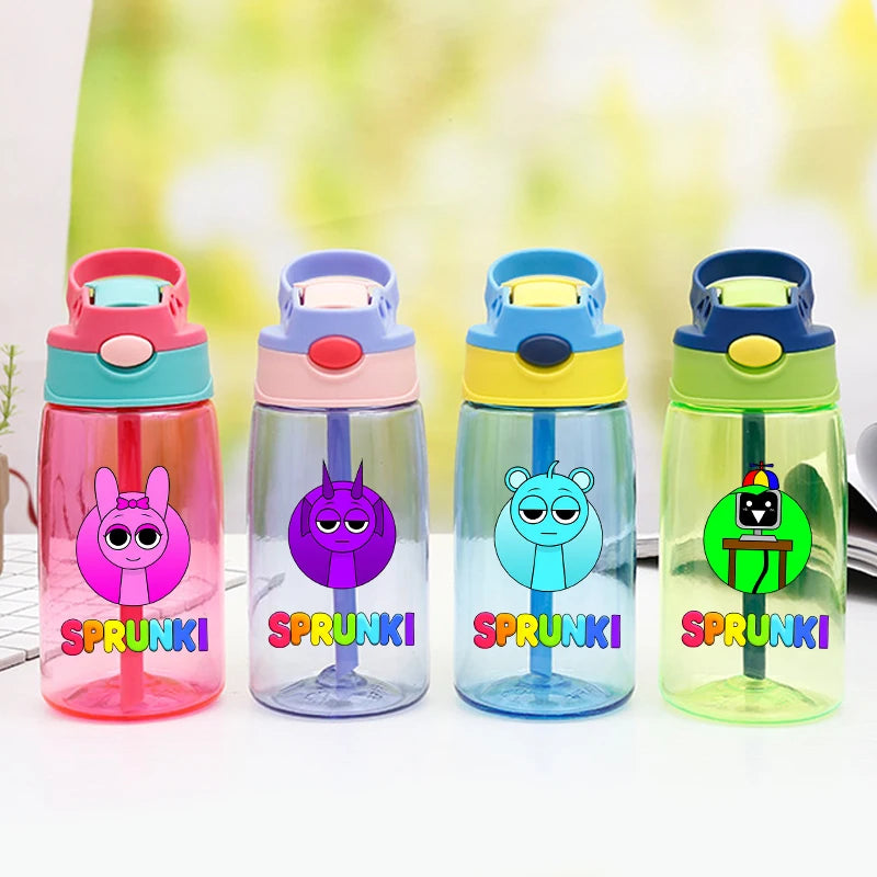 Sprunki Fashion Water Cups with Draw for Boys Girls Anime Outdoor Fashion Cup Students Portable Sports Water Bottle Kids Gifts