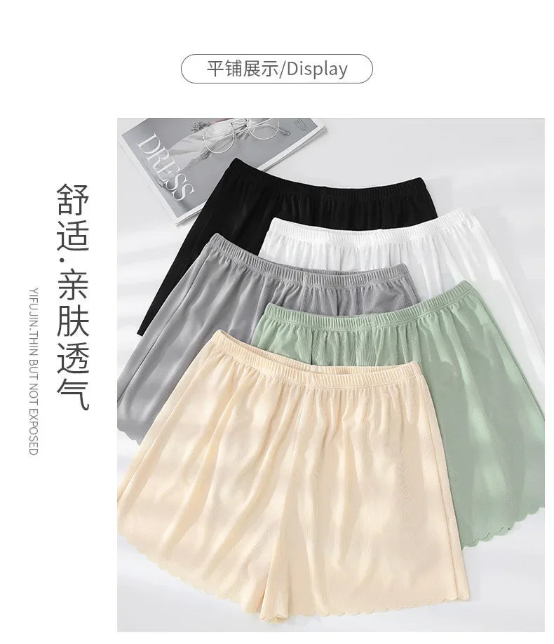 Home Casual Women's Shorts Summer Thin Safety Pants Women's Anti-slip Safety Pants Ice Silk Leggings Wearing Loose Shorts Women