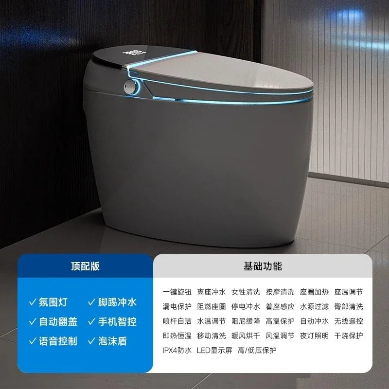 Intelligent toilet egg shaped seat with fully automatic and no water pressure limit