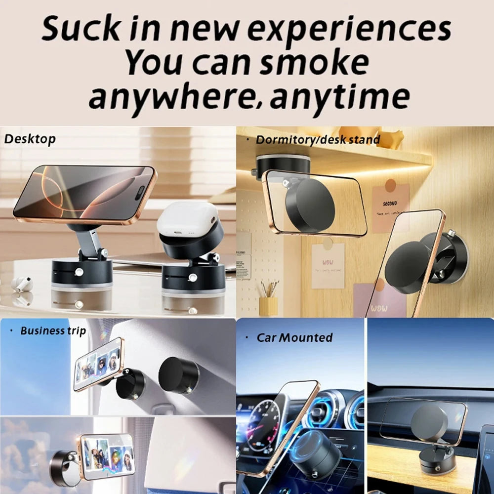 Pack Magnetic Phone Holder with Vacuum Suction Cup for Car, Foldable Mobile Stand for iPhone/ Android - DIY Accessories