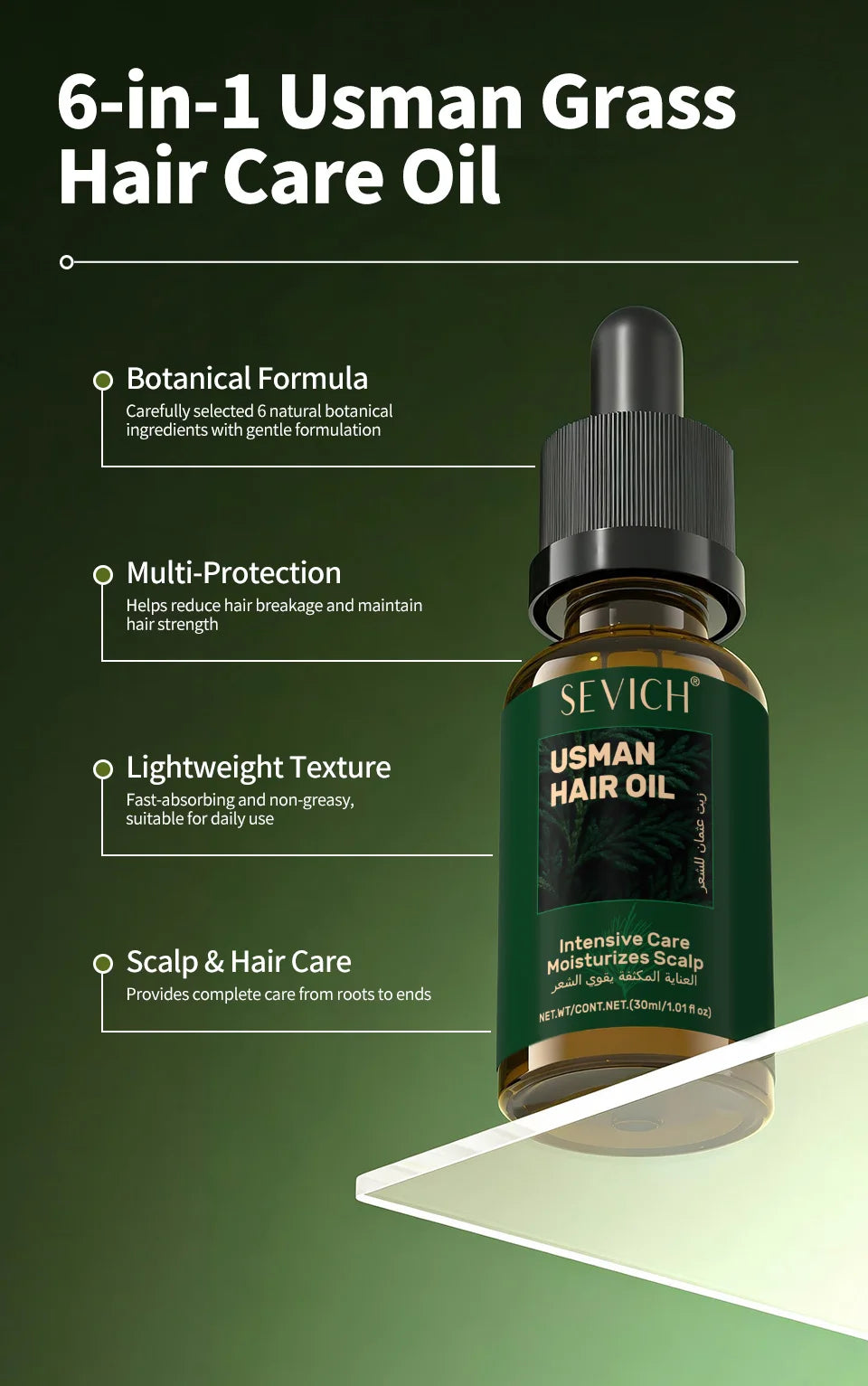 Natural Hair Growth Set Usman Grass Shampoo Soap Herbal Hair Regrowth Oil Anti Hair Loss Serum Scalp Care Spray for Men Women