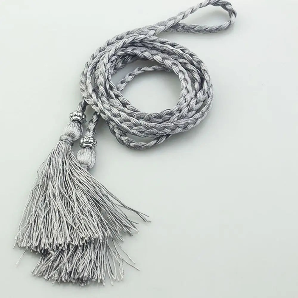160cm Thin Bow Tassle Dress Woven Rope Tassles Belts Waist Chain Braided Belts Waist Rope