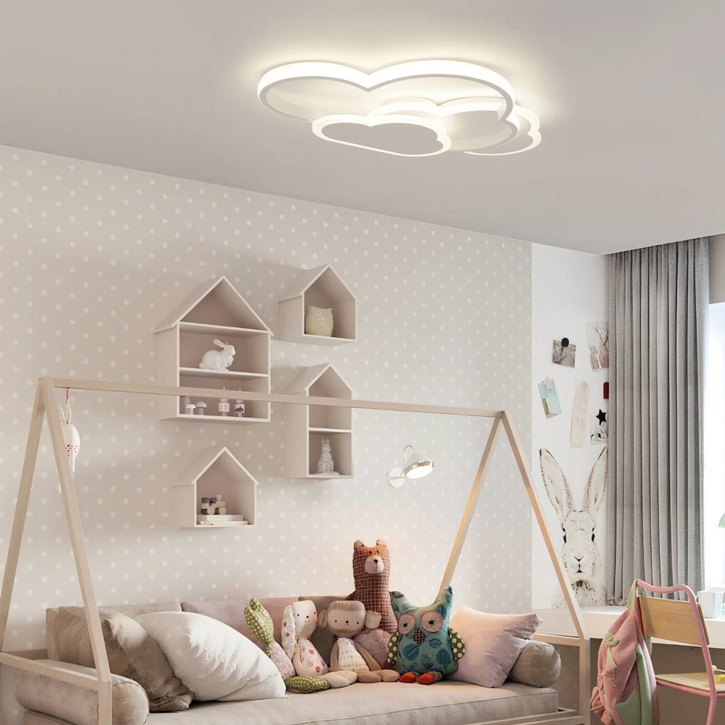 Cloud Shape LED Ceiling Light Fixture Modern 3-Color Lighting Acrylic Ceiling Lamp for Living Room Bedroom Kid's Room 52x31cm