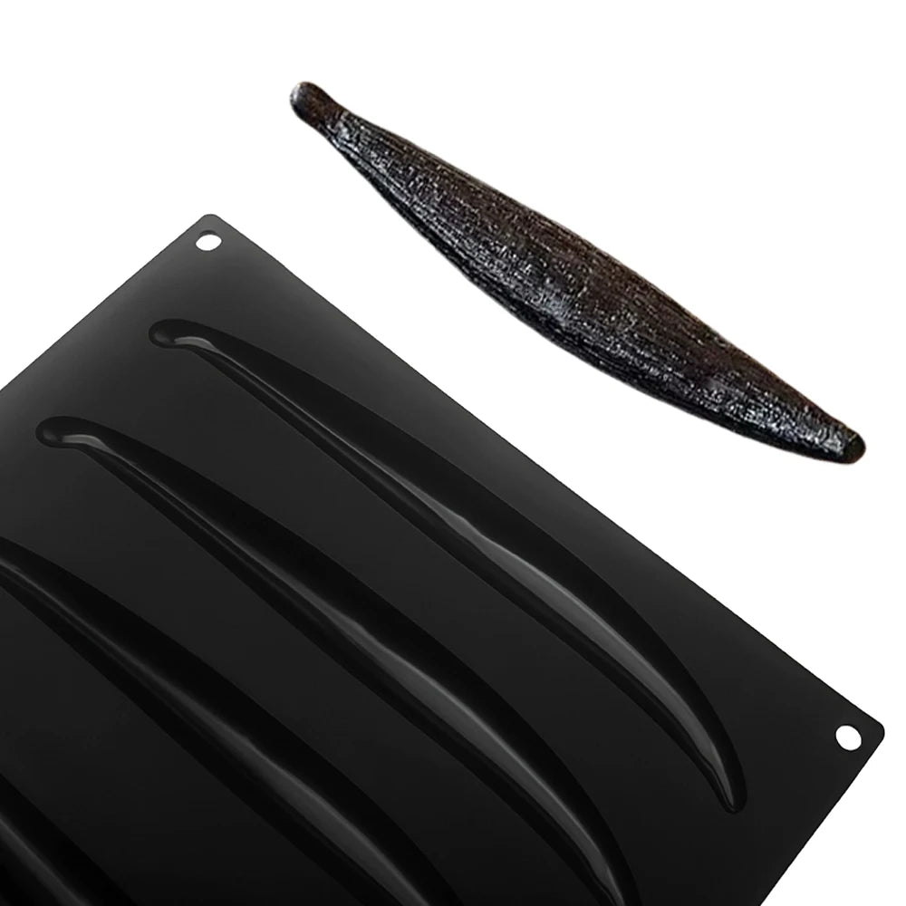 1 or 6 or 10-Cell Vanilla Pod Design Chocolate Mold Dessert Baking Tools Kitchen Silicone Bakeware Food Grade Cake Mould