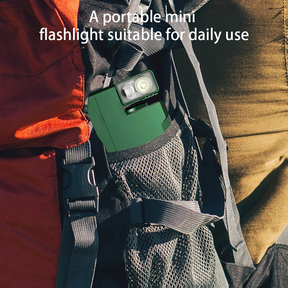LED Flashlight Mini Flashlight Rechargeable 180 Degree Rotating Flashlight Multi Modes EDC Pocket Flashlight for Camping Hiking