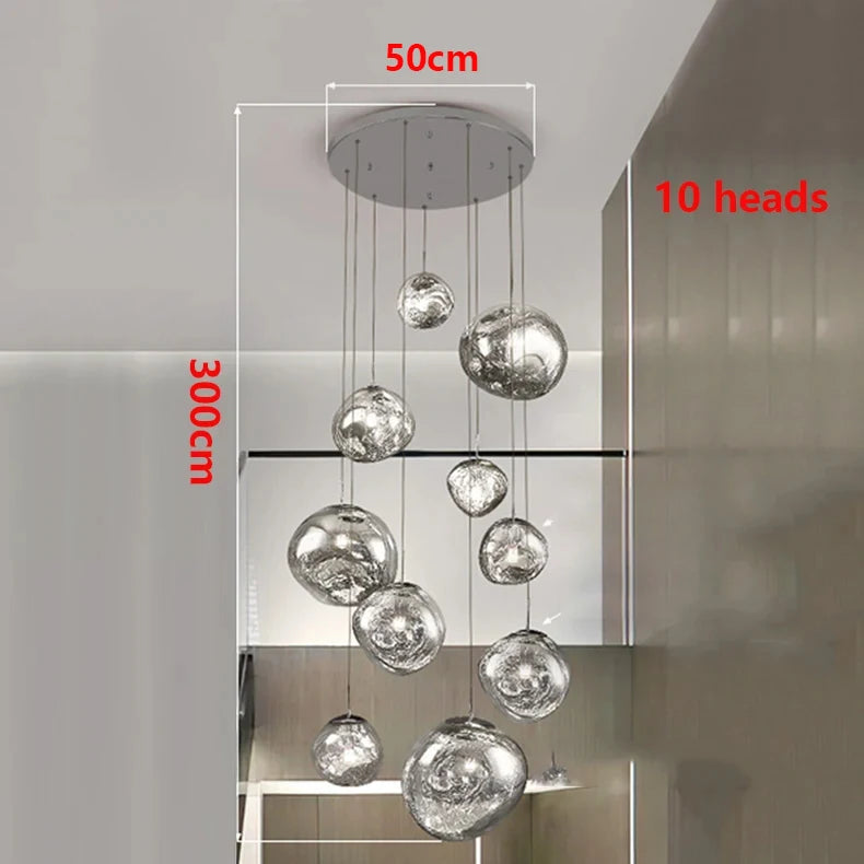 Modern Home Decor Led Ceiling Lamps Pendant Light Chandeliers hanging Light Fixture For Staircase Living Room Indoor Lighting