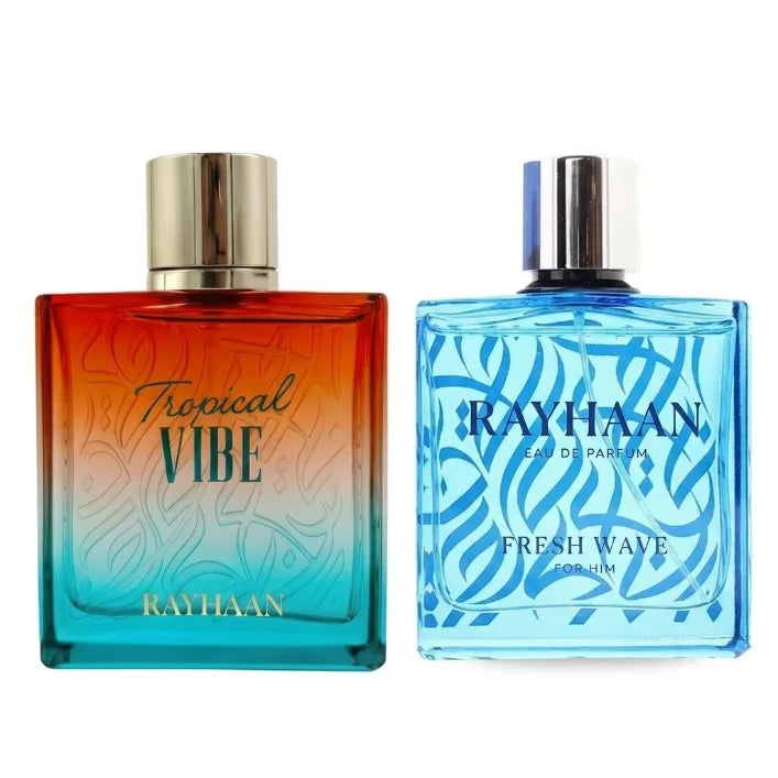 Fresh Wave Tropical Vibe Pacific Aura Men Perfume, Long Lasting Aquatic Citrus Scent Eau De Parfum Spray For Summer.