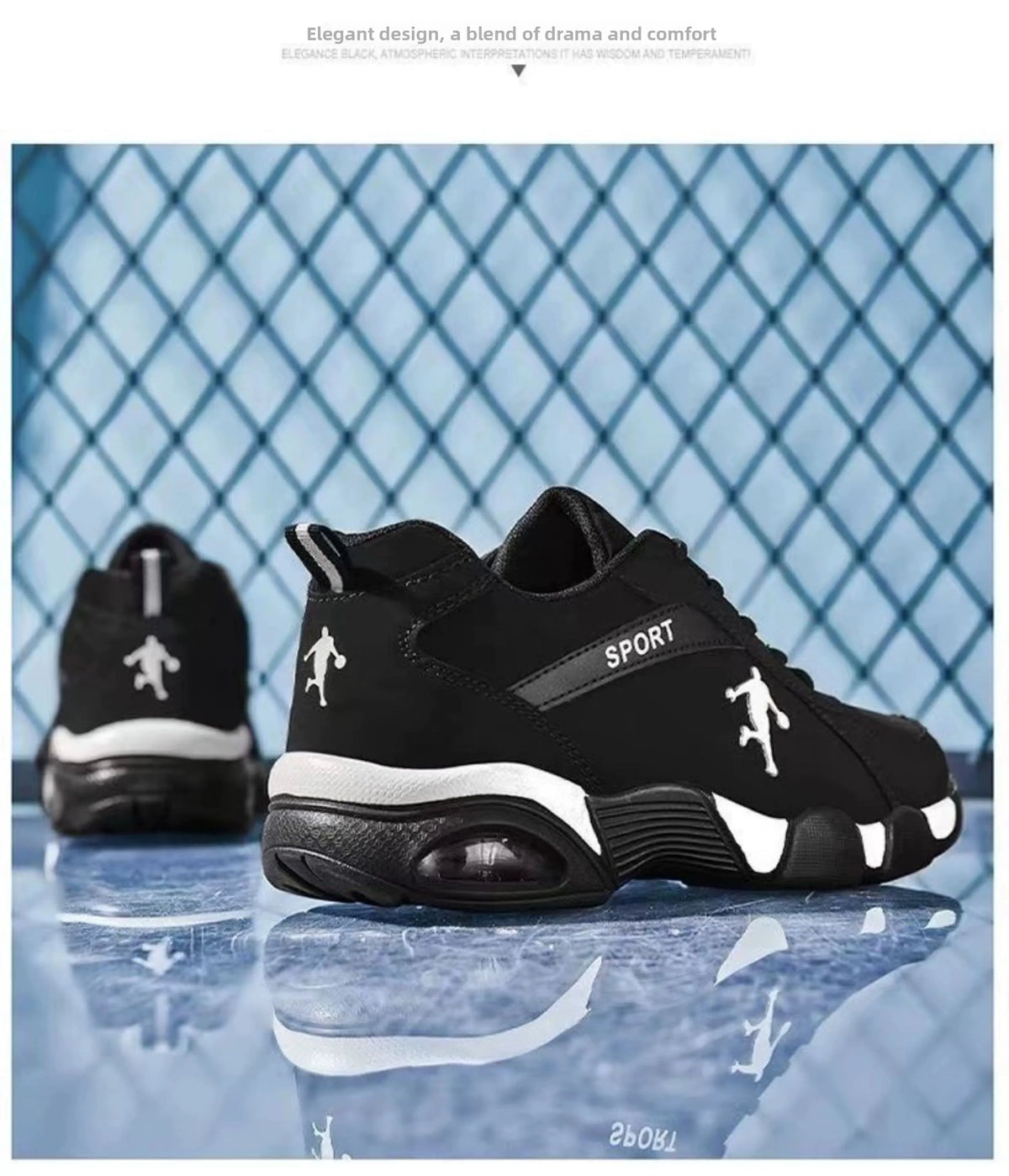 Comfortable Fashionable Men's Running Shoes Spring Outdoor Anti-slip Travel Sneakers Breathable Mesh Inner Synthetic Leather