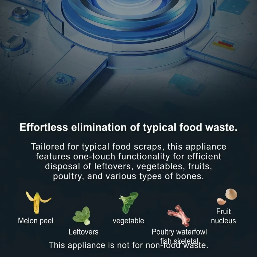 Airo Electric Compact 0.5 HP Continuous Kitchen Garbage Disposal Economic Silent Food Waste Disposer Stainless Steel Home