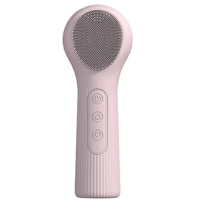 B15C Waterproof Electric Facial Cleansing Brush, 2-In-1 Silicone Face Scrubber Featuring Heat Massage Function For Women