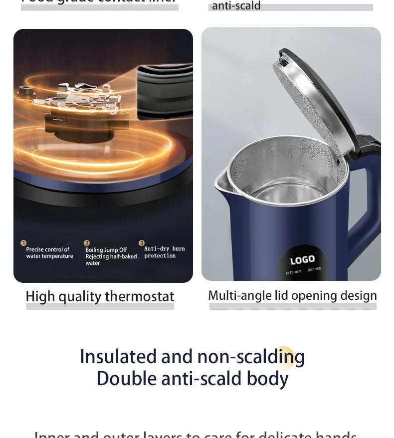 Electric Kettle Insulation Stainless Steel Automatic Power-off 3L Large-capacity Kettle