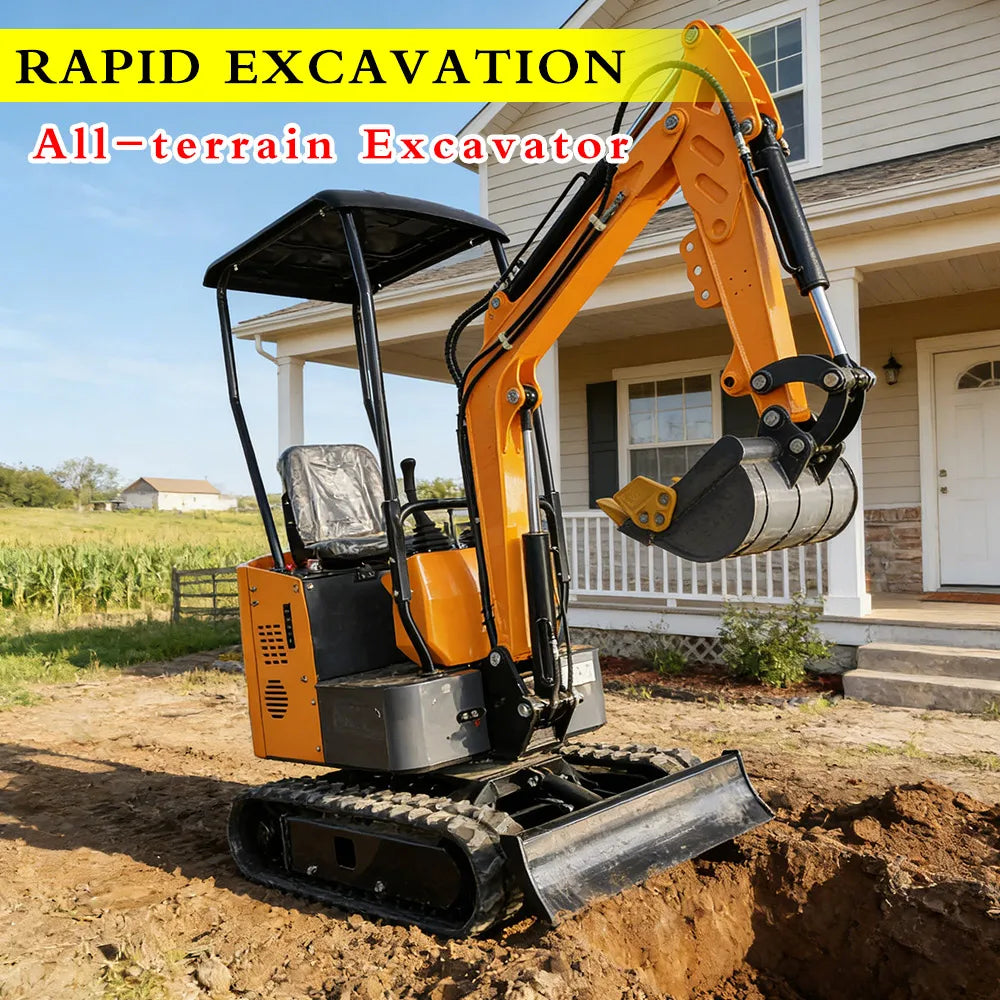 Multifunctional 2 Ton Mini Excavator Crawler Type Hydraulic Digging Equipment Small Digger For Farm Landscaping Road Constructio