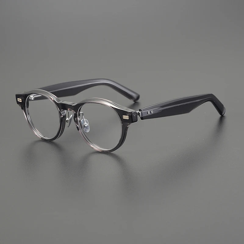 Classic Retro Round Glasses Frame Men Top Quality Acetate Trendy Eyeglasses for Women Handmade Vintage Thick Frame Eyewear