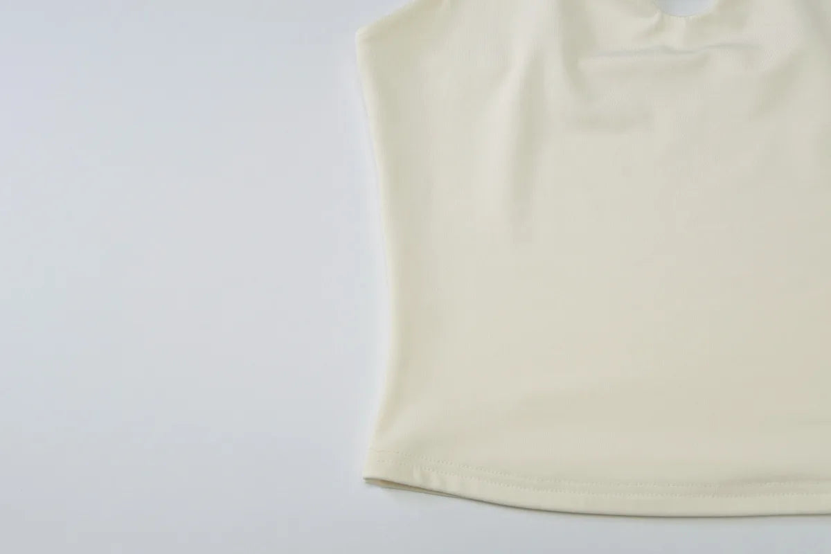 Women Fashion Halter Solid Loop Backless Bandage Sexy Crop Tank Top 2026 Summer Casual Clothes Streetwear Vacation Club Style