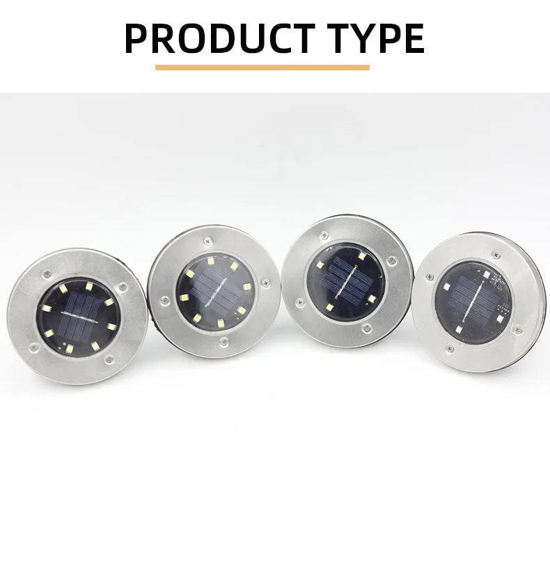4/8LED Solar Underground Light Solar Power Disk Lamp Waterproof Outdoor Spotlight Buried Deck Light Lawn Garden Decoration