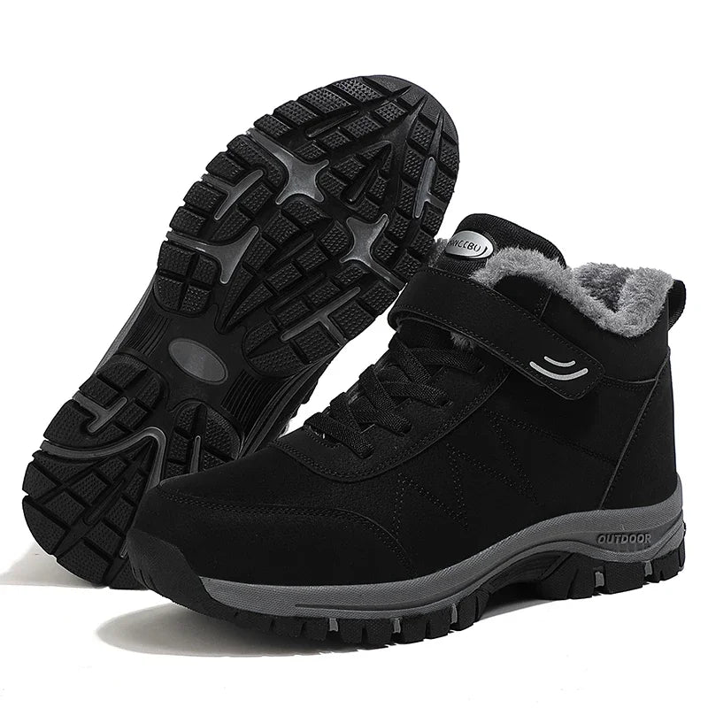 Men's Warm Snow Shoes Outdoor Leather Thick Plush Winter Man Casual Sneakers Original Waterproof Trend Sports