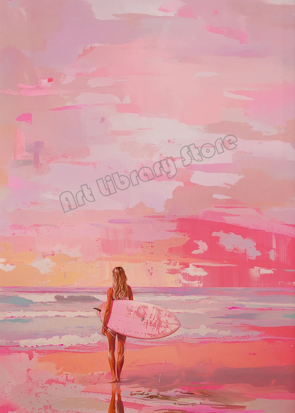 Abstract Coastal Cowgirl Beach Boat Oyster Shell Lighthouse Colorful Summer Poster Canvas Painting Wall Art Pictures Home Decor
