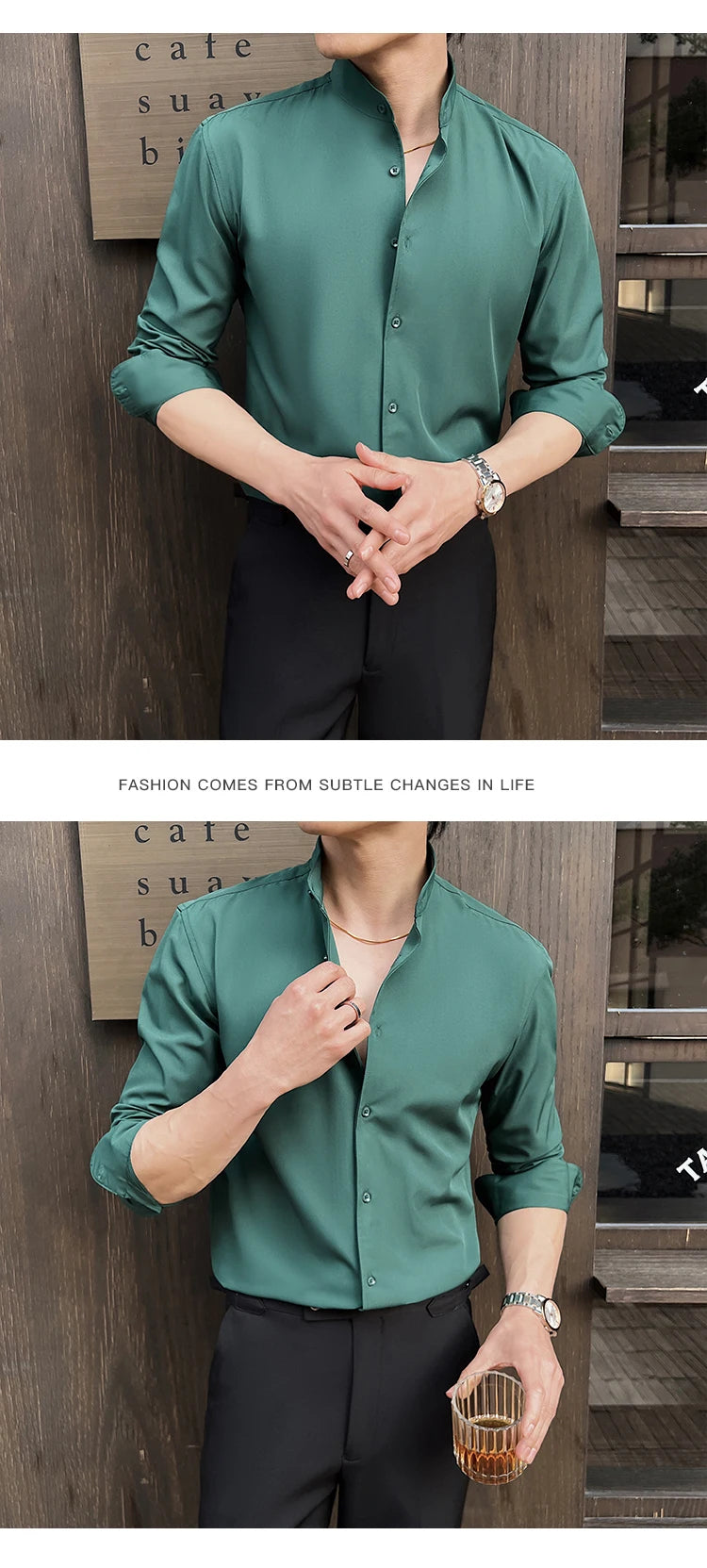 Business Dress white Shirt for Men 2026 British style Long Sleeved Solid Color Casual Elastic Slim Fit Shirt for Men's Clothing
