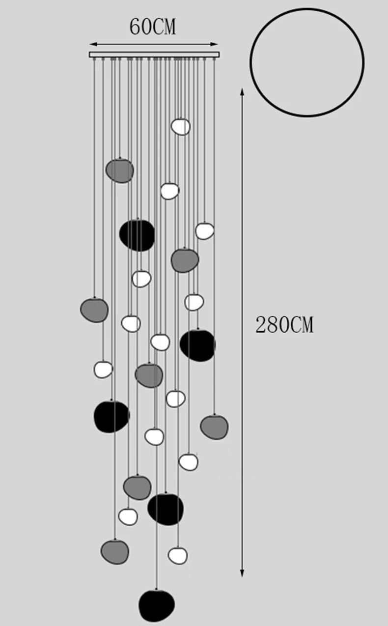 Modern Stair Chandelier Pendant Lights Indoor Lighting Ceiling Lamp Hanging Light LED Chandeliers for Living Room Indoor Lightin