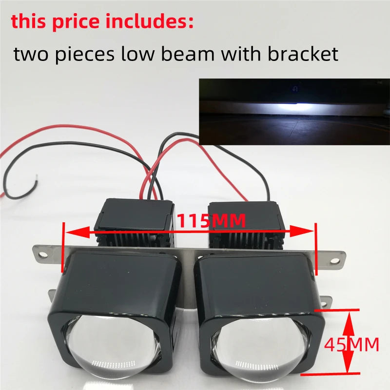 OWN DJM 1.5" MATRIX 42MM BI LED PROJECTOR LENS BILED HIGH LOW DUAL BEAM HEADLAMP MOTORCYCLE 1.5 INCH SQUARE MODULE MOTORBIKE