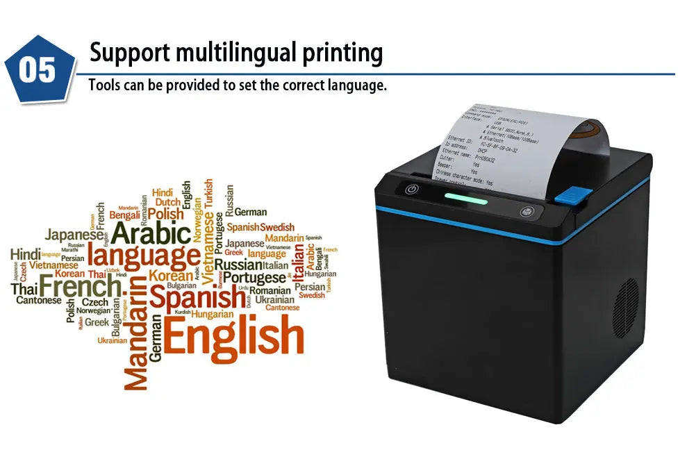 HSPOS 58/80mm Cloud Print Thermal Ticket Receipt Printer Supports ESC/POS Command Cloud Printing Only-HDF