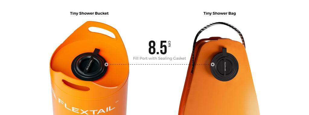 FLEXTAIL TINY SHOWER BUCKET/BAG - 20L Outdoor Water Reservoir with Built-in Pump, Automatic Dispensing, Two-Speed Adjustment