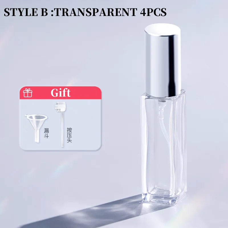4PCS 10/20ml High Quality Perfume Spray Bottle Empty Glass Parfum Atomizer Travel Cosmetic Bottl Sample Vials Refillable Mini