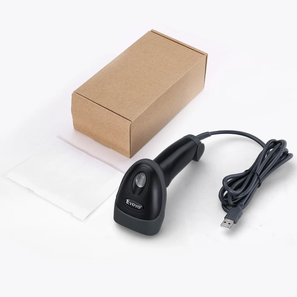 Eyoyo EY-H2 USB Wired 1M Cable Handheld Automatic Scanning Barcode Scanner For Supermarket. PDF417 Data Matrix 1D 2D QR Reader