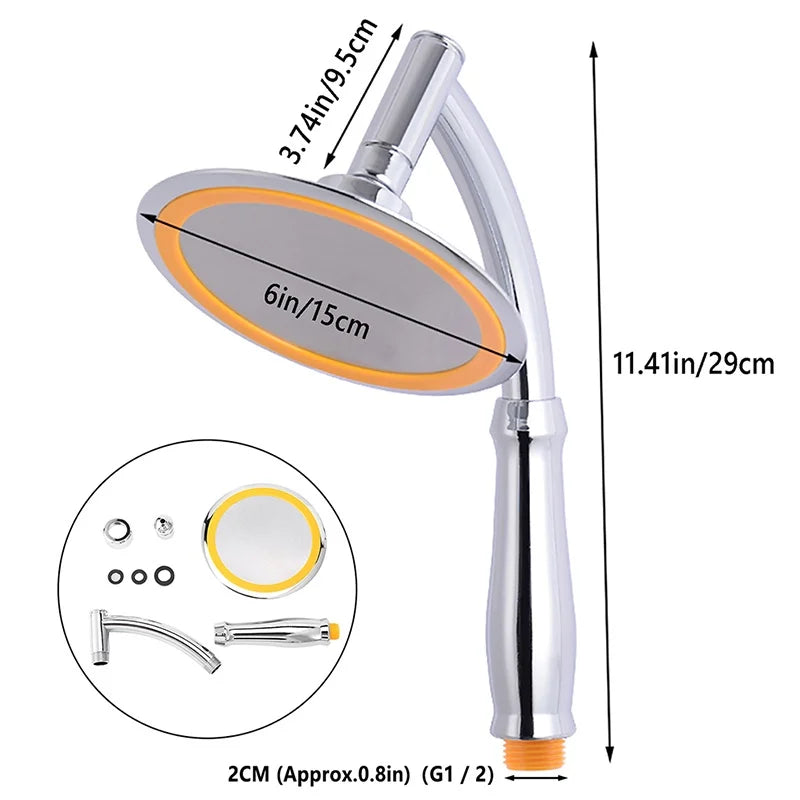 6 Inch High Pressure 360 Degrees Rotation Large Round Big Rainfall Sprayer Bathroom Hand Held Shower Head Accessories Faucet Spa