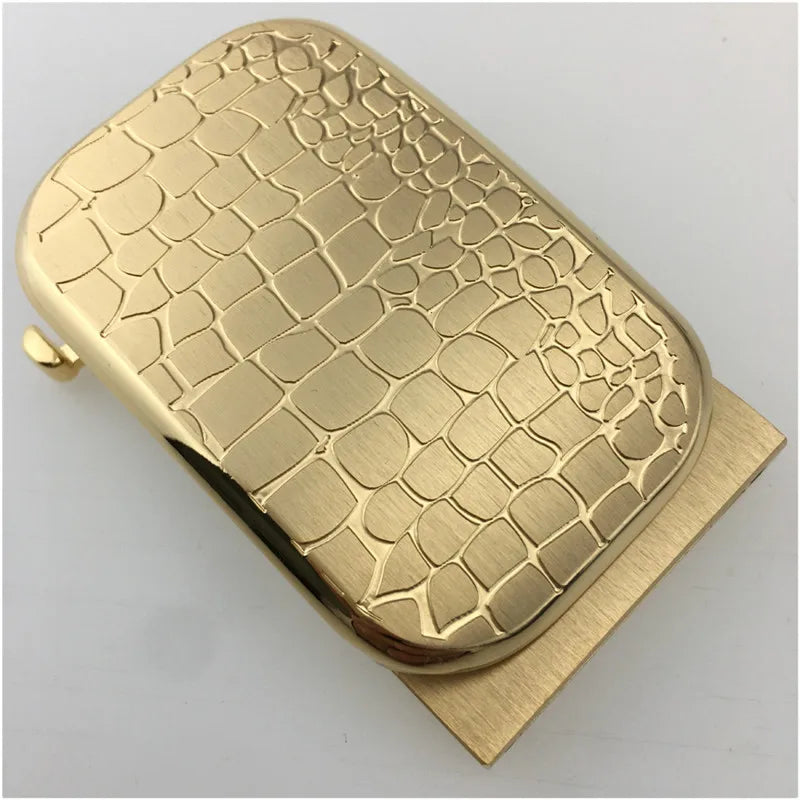 35mm Solid Brass Belt Buckles Men Brushed Metal Automatic Buckle for 33-35mm Waistband Belts Head DIY Leather Craft Accessories