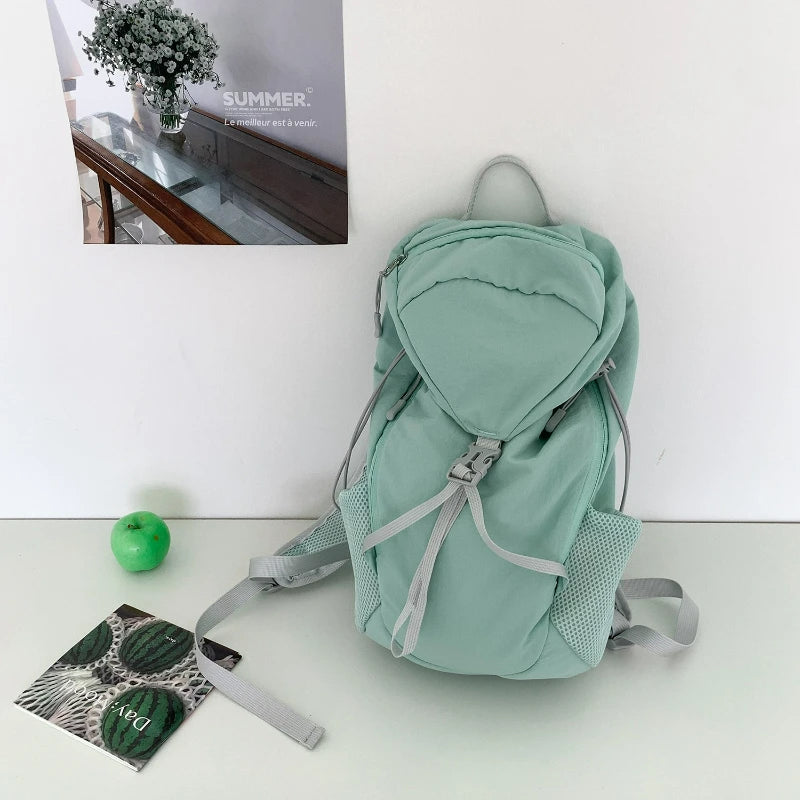 Women Outdoor Sports Backpack With Large Capacity Lightweight Nylon Backpack Suitable Casual Versatile Camping Travel Bag Unisex