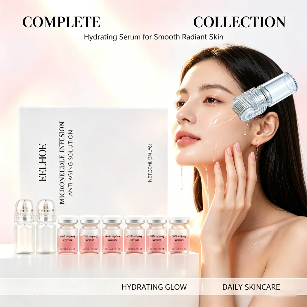 2 Tools Korean Moisturizing Renewal Set Moisturize Firming Hydrate Daily Facial Skin Care Microneedle Essence Serum ≤0.3mm