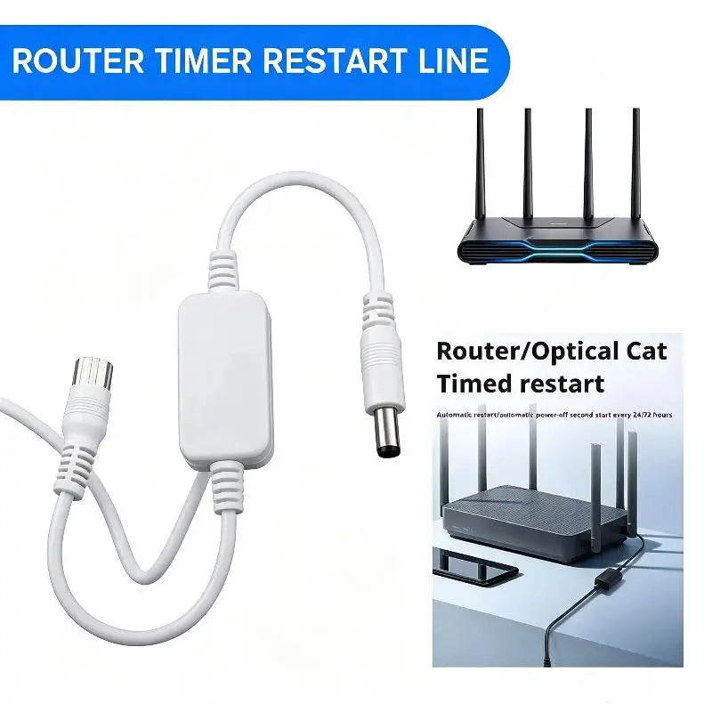 Router Automatic Reboot Cable 24H Auto Reset Multi Voltage Support For Home Office Wifi Routers