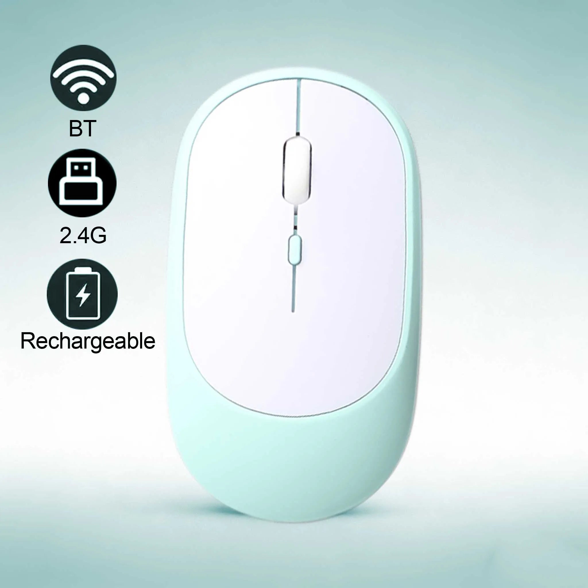 Wireless Mouse Bluetooth-Compatible Mouse Ergonomic 1200DPI Mouse For MacBook Tablet Laptops Computer PC iPad 2.4Ghz Gaming Mice