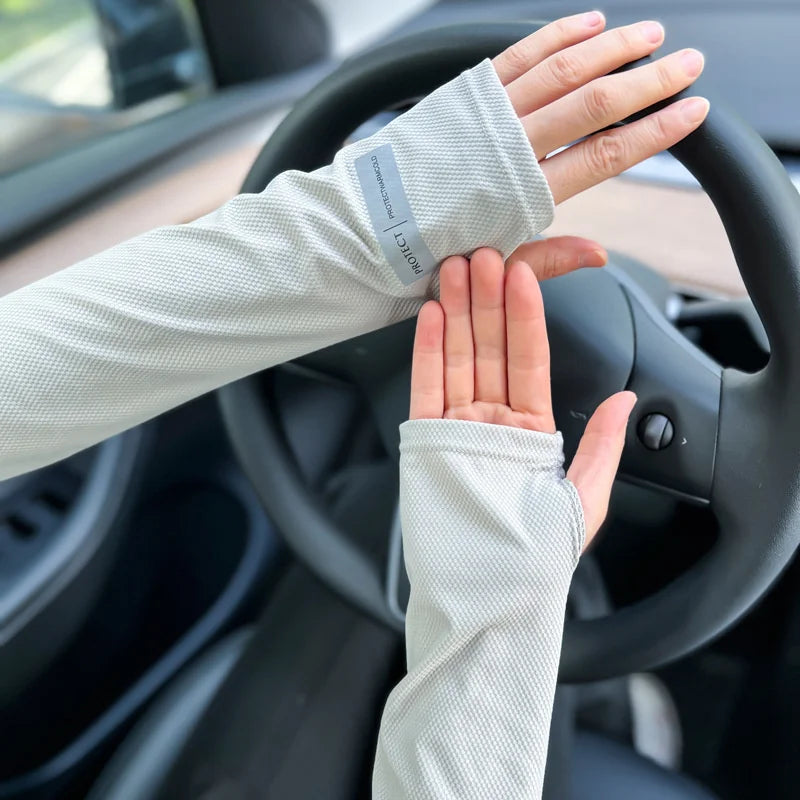 Ice Sleeves for Men's Woman Sun Protection Japanese Summer Outdoor UV Protection Loose Arm Sleeves Driving Outdoor Gloves