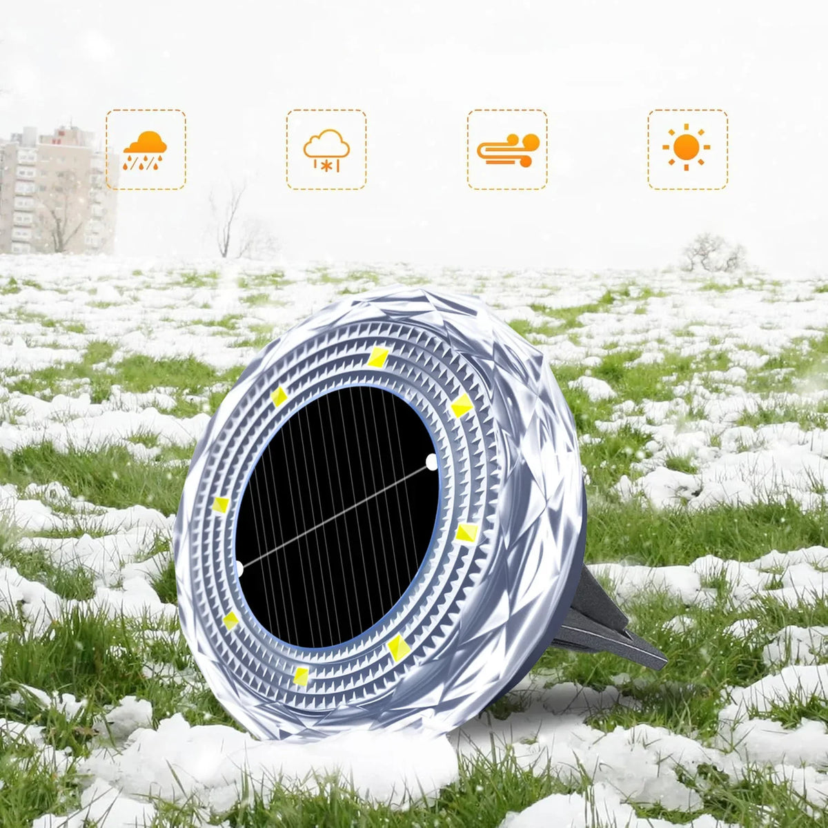 Solar LED Underground Light 8LED Outdoor Lawn Light Waterproof Path Light for Lawn Decoration Garden Terrace Courtyard