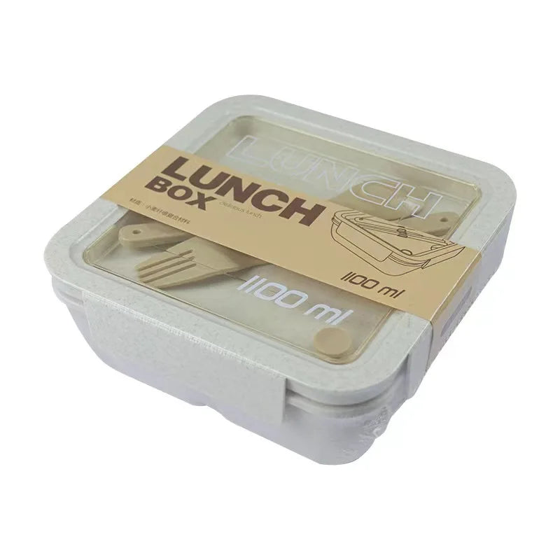 1Pc Microwave Lunch Box Eco-Friendly BPA Free Wheat Straw Portable Bento Box Kitchen Food Container Lunch Box Home Accessories