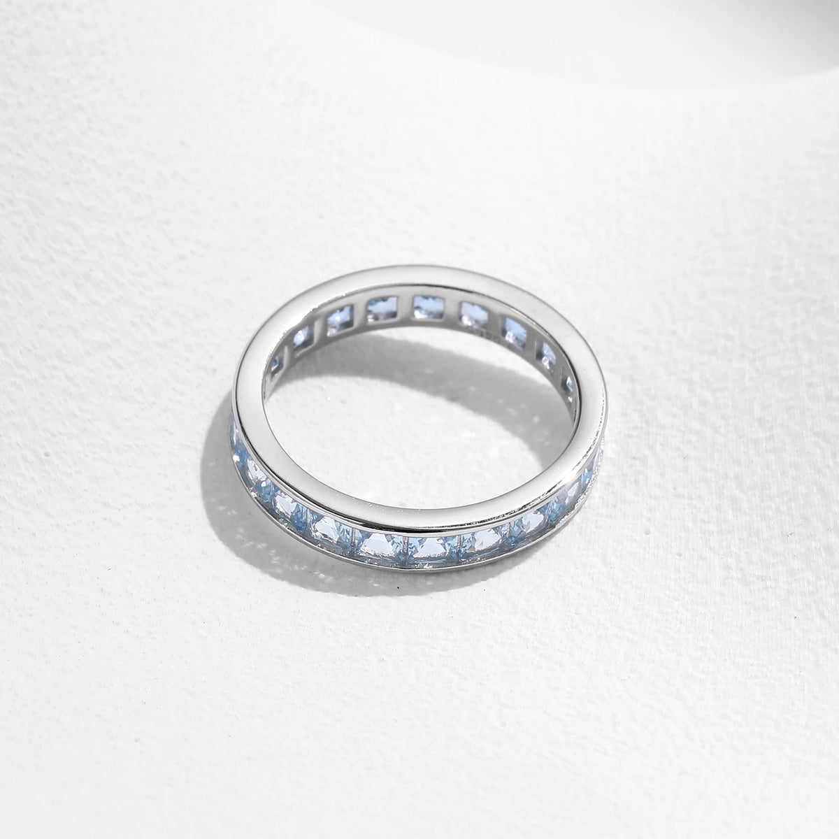 MODIAN 925 Sterling Silver Luxury Square Zirconia Finger Ring Fashion Stackable Eternity Band Rings For Women Fine Jewelry
