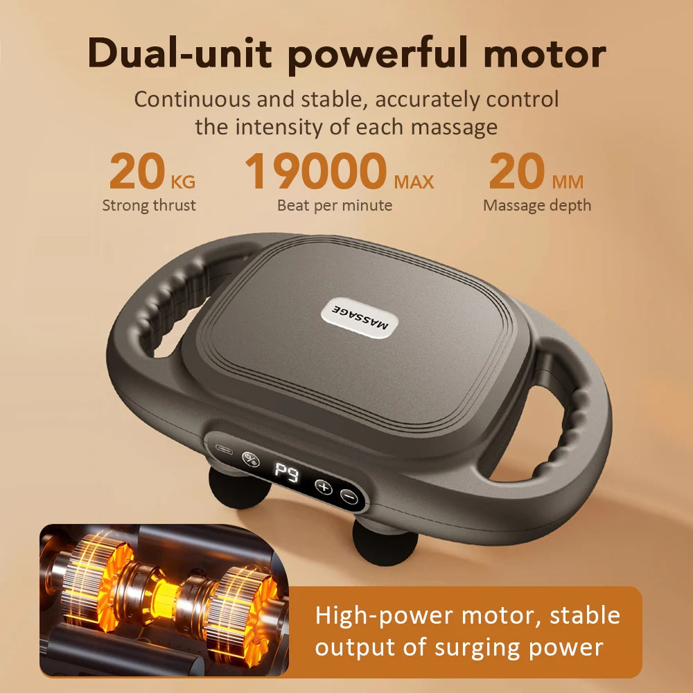 Electric Fascia Gun 6 Heads Massage Gun High Frequency Vibration Muscle Relax Body Massager Deep Tissue Back Leg Neck Massage