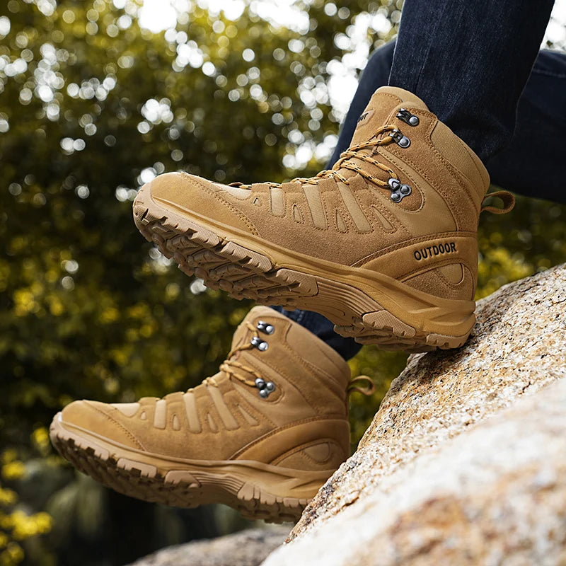 Outdoor Hiking Boots Men Shoes Anti-slip Wear-resistant Thick-soled Sports Shoes Men Breathable Comfortable Casual Shoes Men