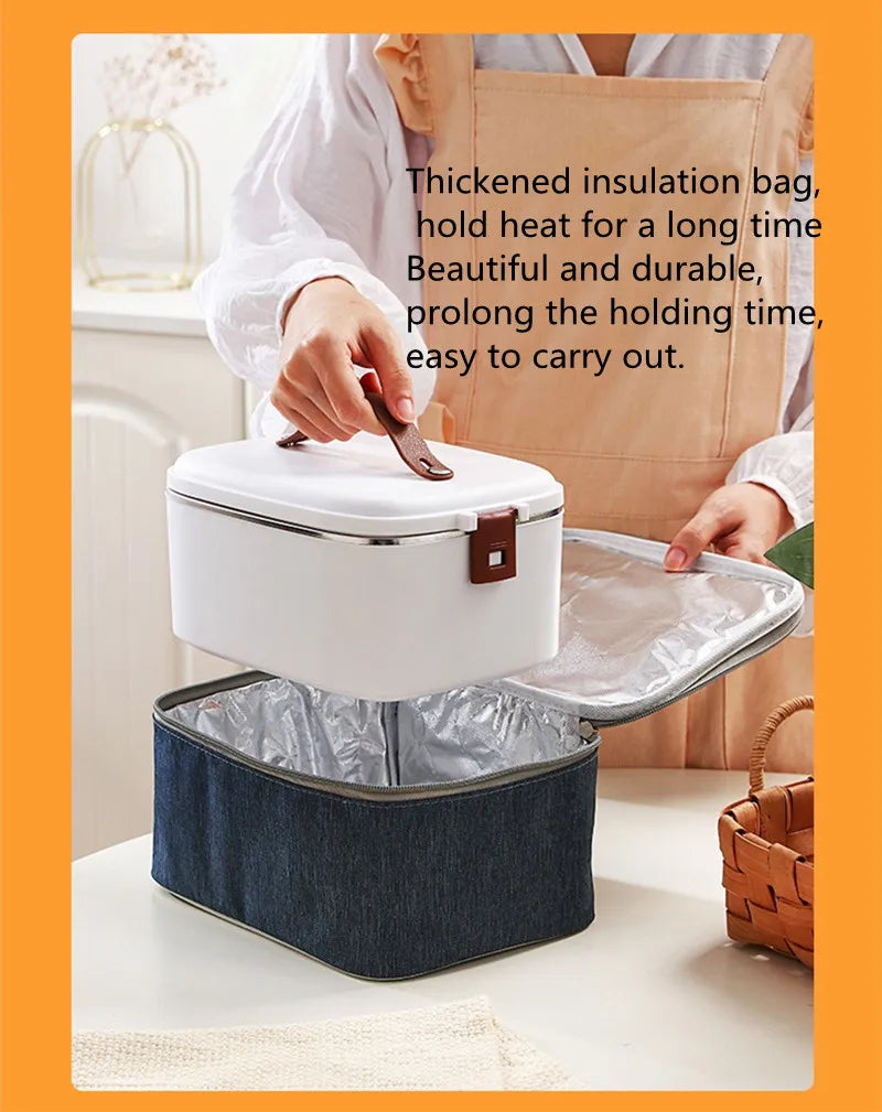 1.8L Car Microwave Oven 12V/24V Multi-Functional Rice Cooker Large Capacity Water-Free Heating Lunch Box