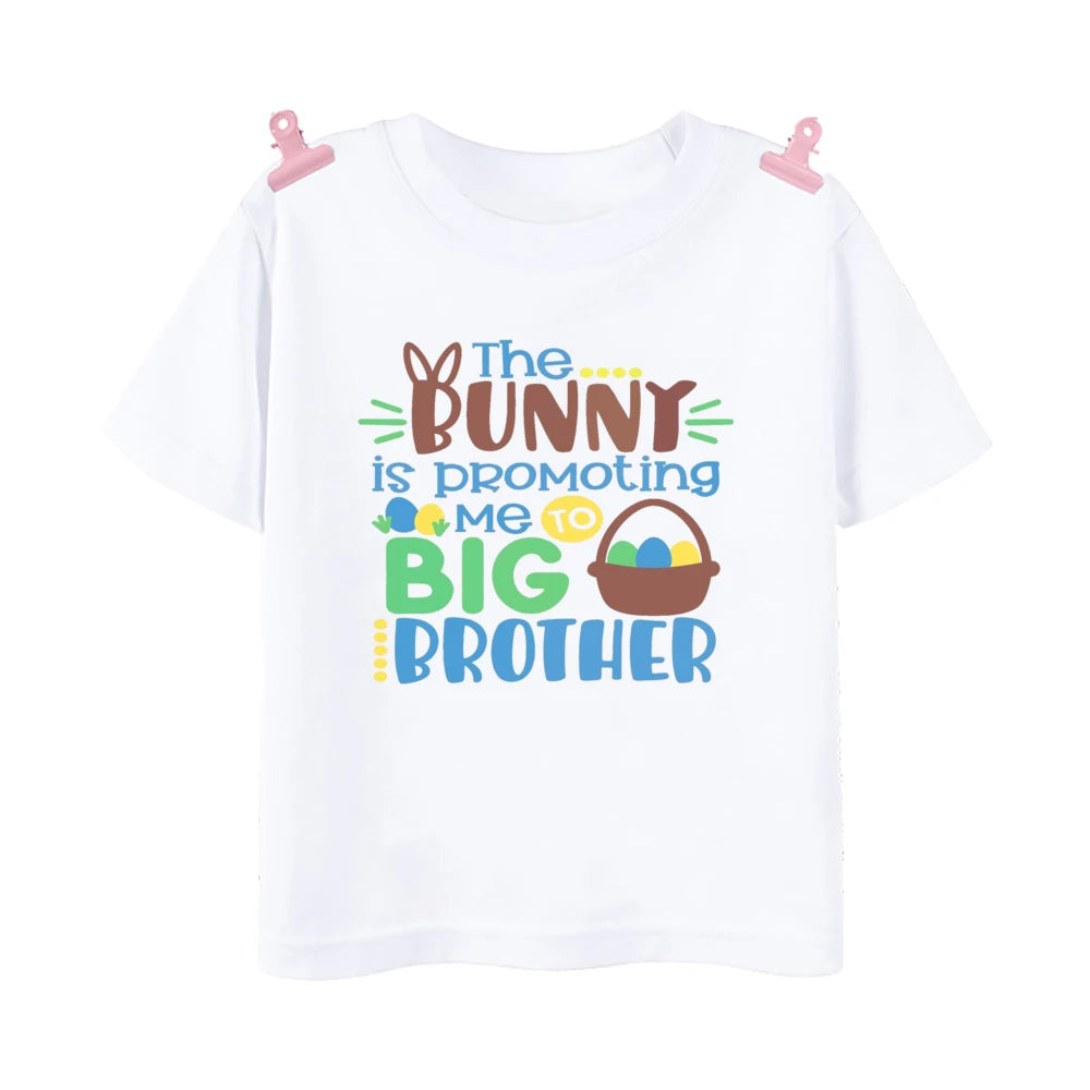 Happy Easter Bunny Print Kids Shirt Easter Party Boys Girls Outfit T-shirt Child Holiay Clothes Children Short Sleeve Shirts Tee