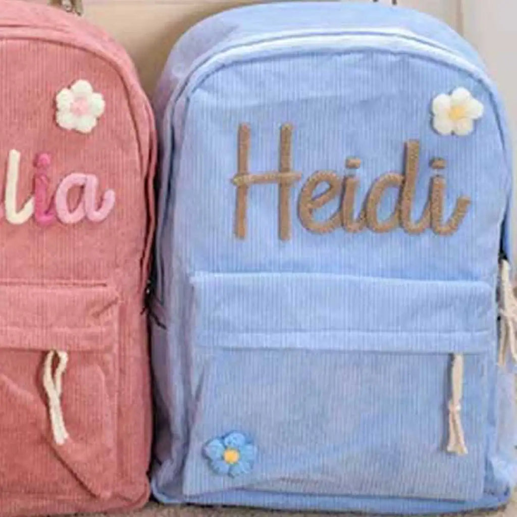 1pc Personalized Corduroy Backpack, Strawberry/Checkered Pattern, Simple and Spacious, Perfect Back-to-School Gift