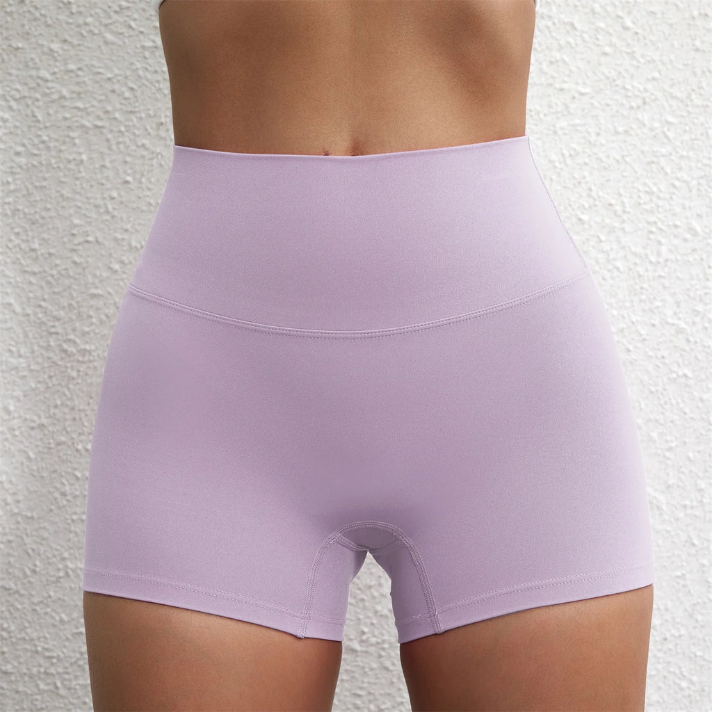 Solid Color Tight Compression Sport Short High Waist Yoga Ultrashort Legging Training Soft Women Gym Athletic Tight Squat Proof
