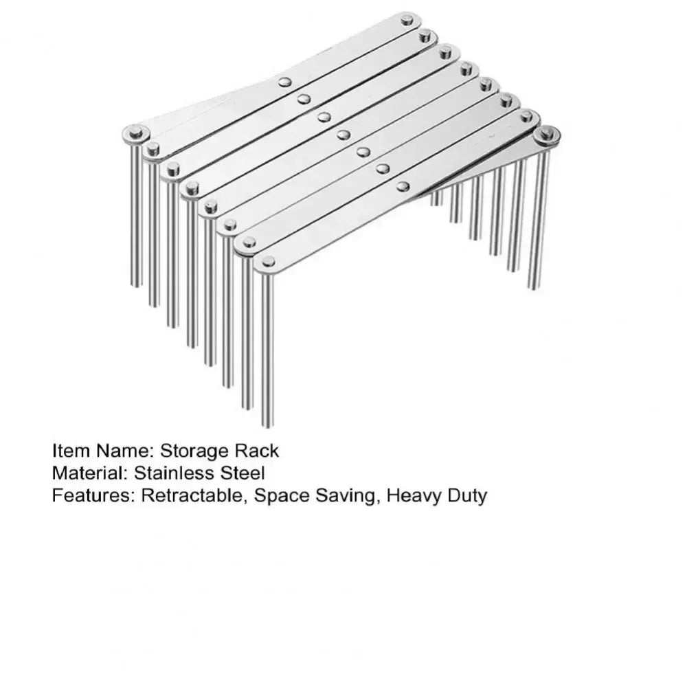 Retractable Storage Rack Space Saving Pot Lid Holder Space-saving Stainless Steel Plate Dishes Rack Heavy Duty For Kitchen Home